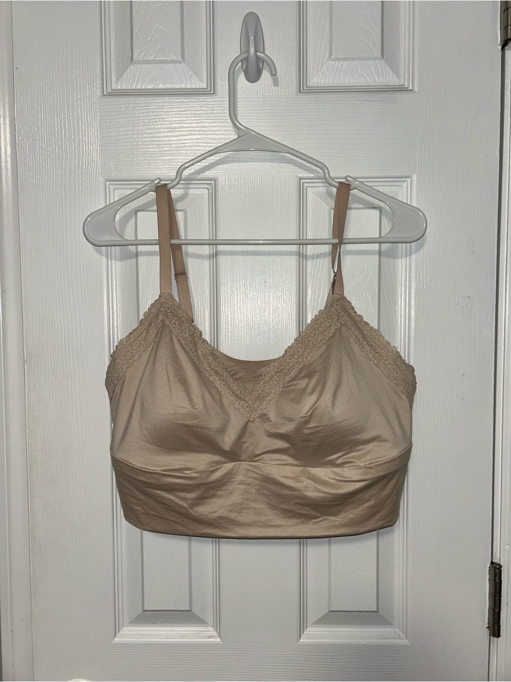 Aerie Beige Lace-Trim Bralette
